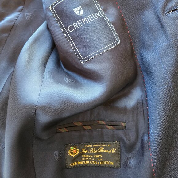 Cremieux Collection Men's Loro Piana Blue Pinstripe Wool 3 Piece Suit 42L - Picture 3 of 11